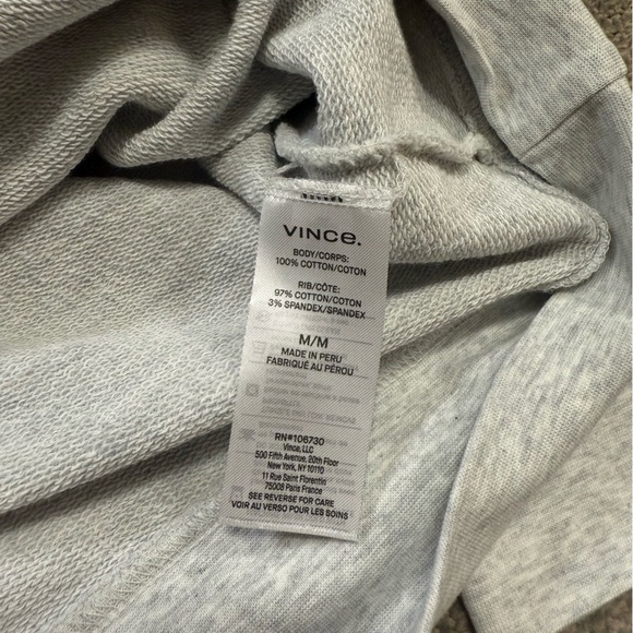 NWT Vince Women’s Essential Hoodie size M 100% Cotton in Heather Gray - Picture 6 of 6